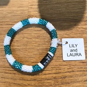 Lily and Laura teal white bracelet brand new
